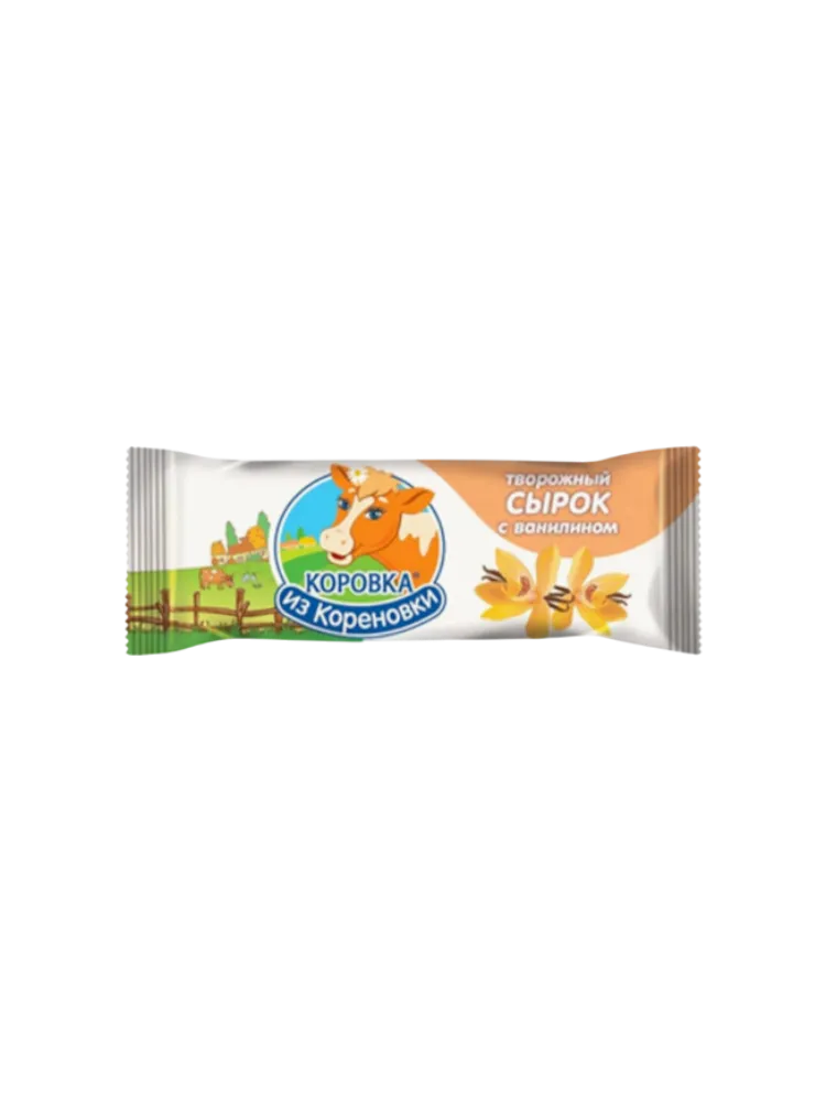 СЫРОК КОРОВКА ИЗ КОРЕНОВКИ ТВОРОЖНЫЙ ГЛАЗИРОВ С ВАНИЛИНОМ 18% 40Г(20) 
