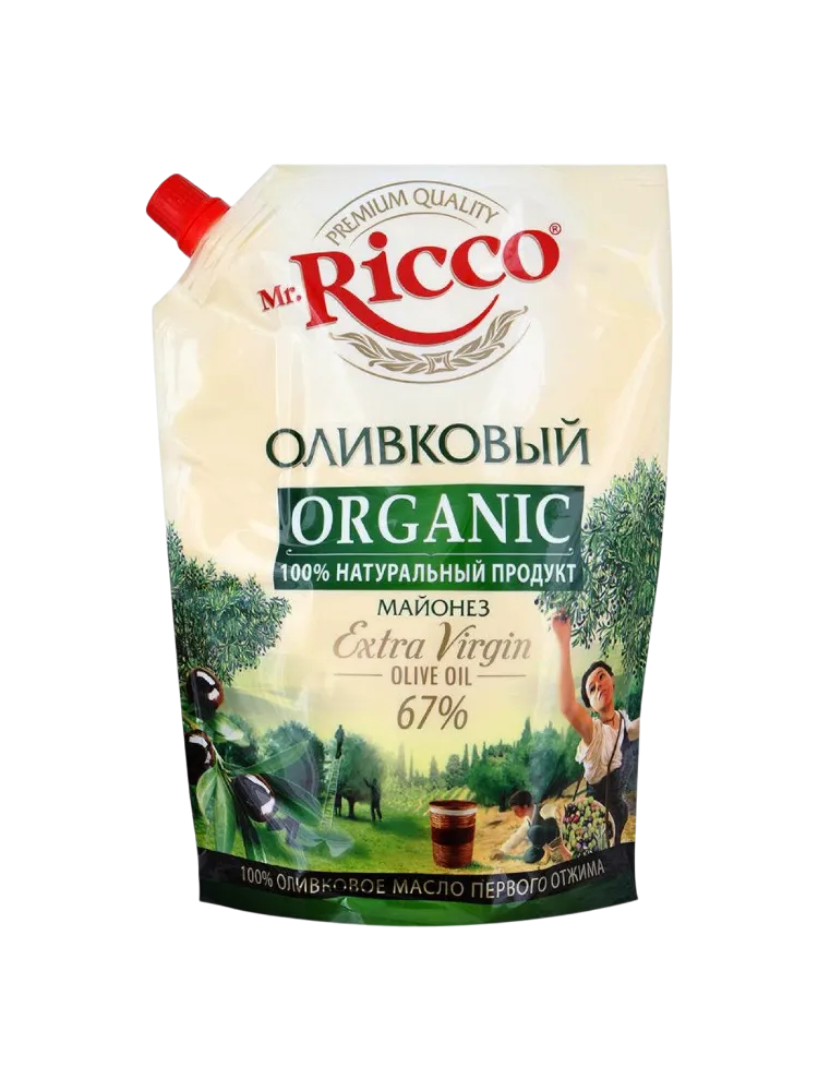 МАЙОНЕЗ MR RICCO 800МЛ ORGANIC ОЛИВКОВЫЙ Д/П