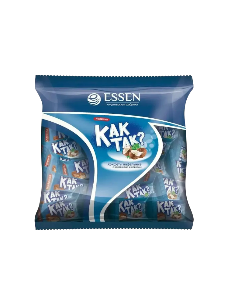 КОНФЕТЫ КАК ТАК ВАФЕЛЬНЫЕ С КАРАМЕЛЬЮ И КОКОСОМ 500Г(10)