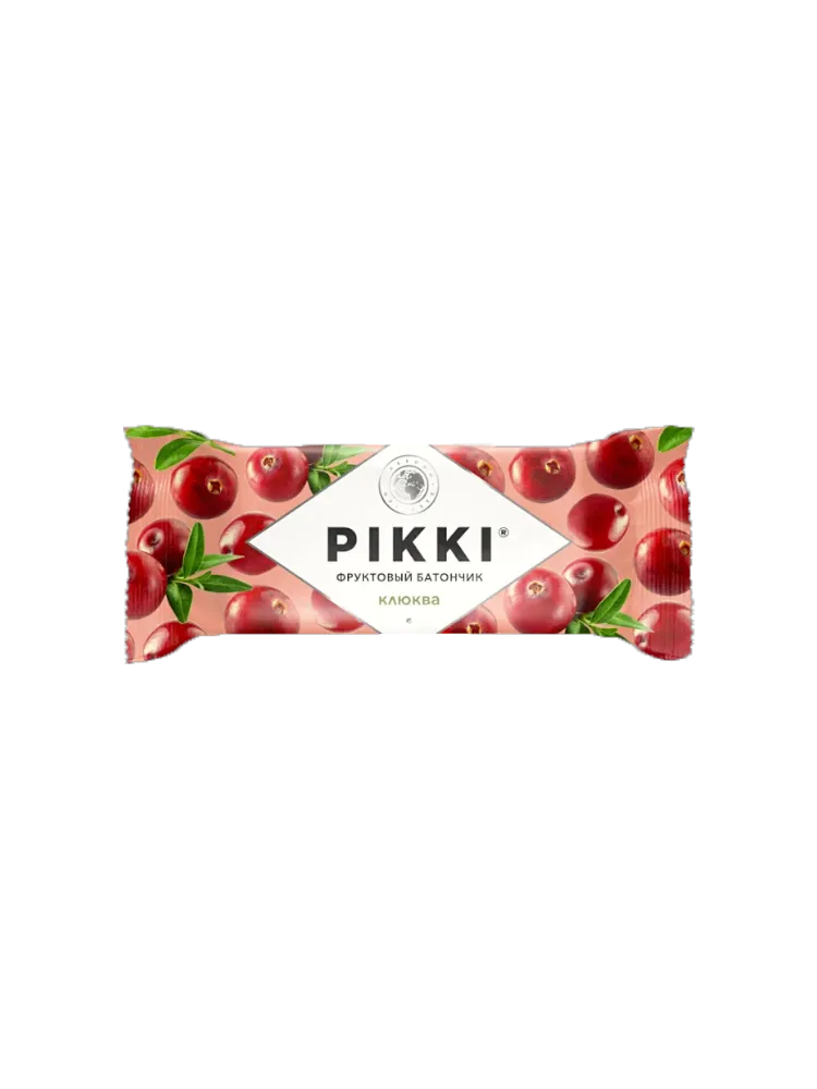 БАТОНЧИК PIKKI ФРУКТОВО-ОРЕХОВЫЙ КЛЮКВА 25Г(24)