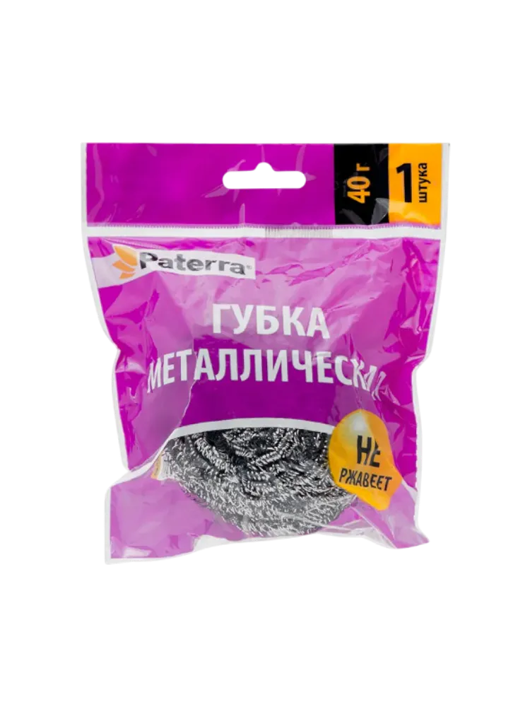 ГУБКА МЕТАЛЛИЧЕСКАЯ PATERRA 1ШТ