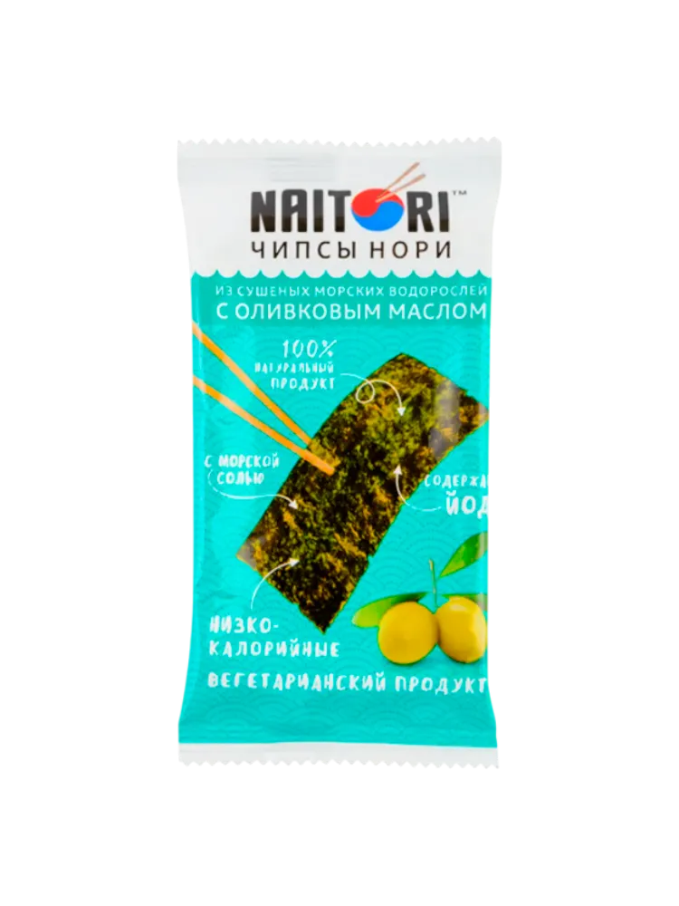 ЧИПСЫ ВОДОРОСЛИ NAITORI ОЛИВКА 3Г 