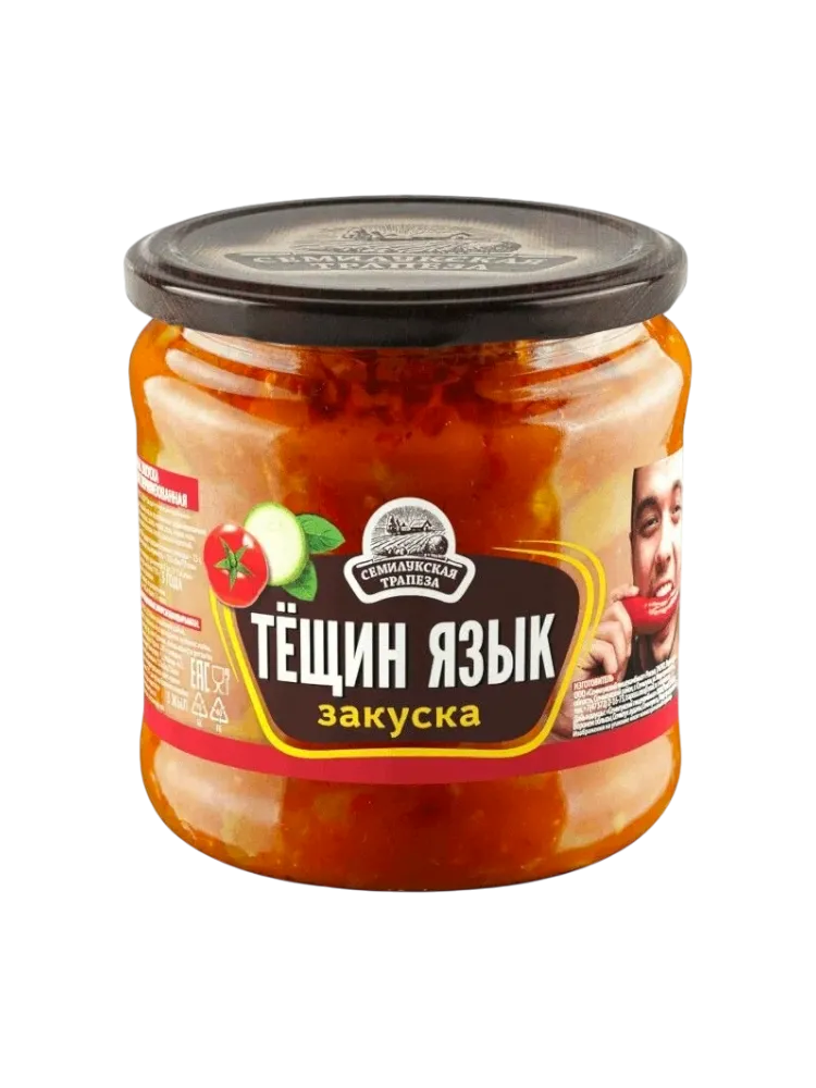 ЗАКУСКА СЕМИЛУКСКАЯ ТРАПЕЗА ТЕЩИН ЯЗЫК ОВОЩНАЯ 470Г СТ/Б