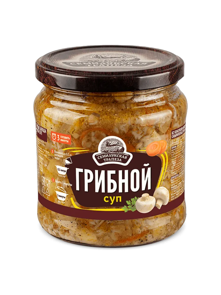 СУПЧИК СЕМИЛУКСКАЯ ТРАПЕЗА ЛЕНТЯЙ ГРИБНОЙ 460Г СТ/Б