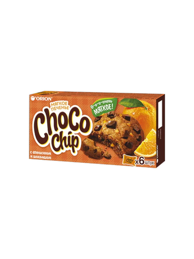 ПИРОЖНОЕ ORION 120Г CHOCOCHIP С ТЕМНЫМ ШОКОЛАДОМ И АПЕЛЬСИНОМ