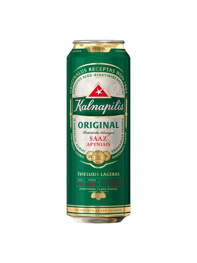 ПИВО KALNAPILIS 0,568Л СВЕТЛОЕ ORIGINAL 5% Ж/Б - фото 1