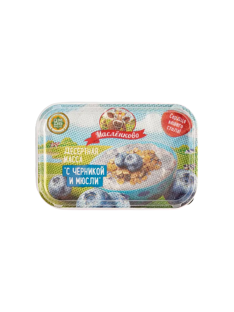 ДЕСЕРТНАЯ МАССА ЧЕРНИКА  МЮСЛИ МДЖ 20% КОНТЕЙНЕР 350Г
