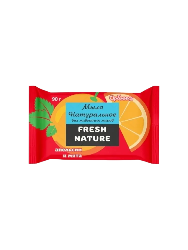 ТУАЛЕТНОЕ МЫЛО АРОМИКА FRESH NATURE АПЕЛЬСИН И МЯТА 90Г