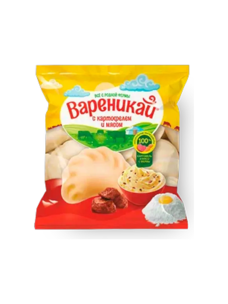 ВАРЕНИКИ ВАРЕНИКАЙ С КАРТОФЕЛЕМ И МЯСОМ 350Г