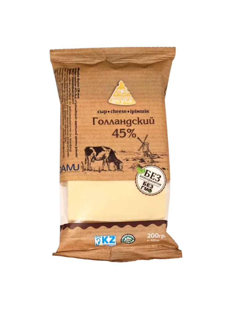 СЫР МЕЛОДИЯ ВКУСА ГОЛЛАНДСКИЙ ТВ 45% 200Г