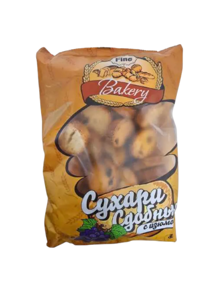 СУХАРИ FINE BAKERY 200Г С ИЗЮМОМ СДОБНЫЕ
