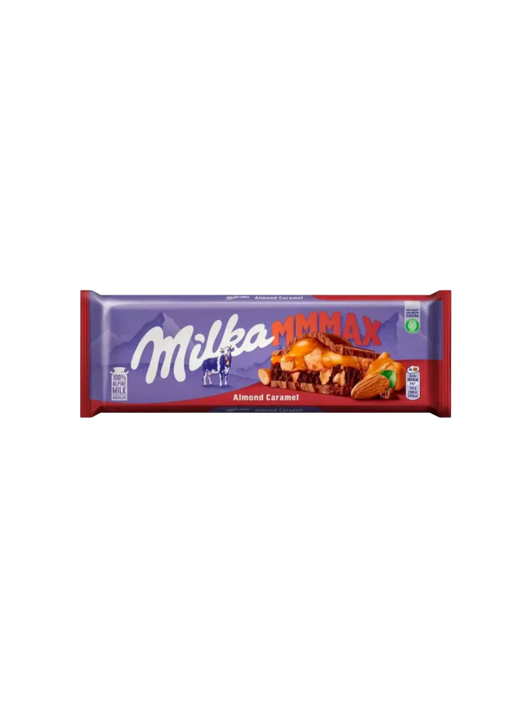 ШОКОЛАД MILKA 300Г МОЛОЧНЫЙ С МИНД И КАРАМ НАЧИНКОЙ И КУСОЧК СОЛЕНОГО МИНДАЛЯ