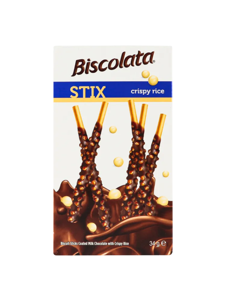 ПЕЧЕНЬЕ BISCOLATA 34Г STIX CRASPY ПАЛОЧКИ БИСК В ШОК