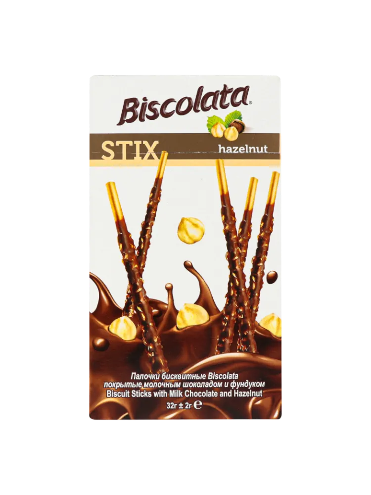 ПЕЧЕНЬЕ BISCOLATA 32Г STIX HAZELNUT - фото 1