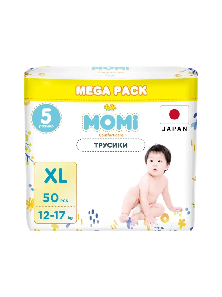 Подгузники-трусики MOMI COMFORT CARE XL (12-17 кг) MEGA, 50 шт