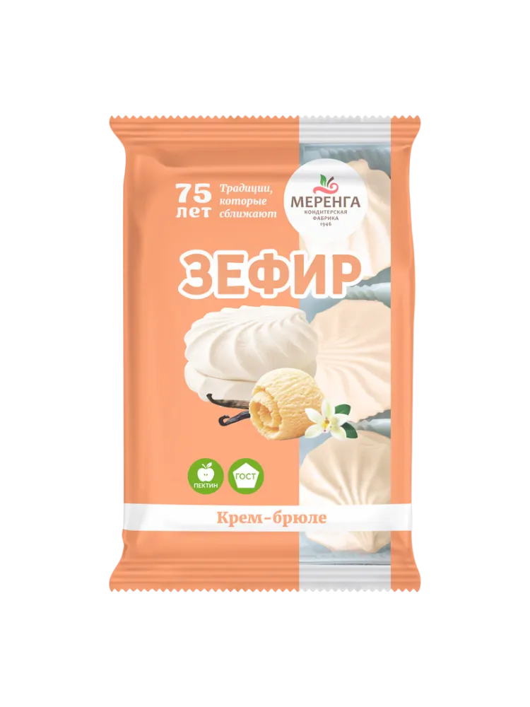 ЗЕФИР МЕРЕНГА 270Г СО ВКУСОМ КРЕМ-БРЮЛЕ