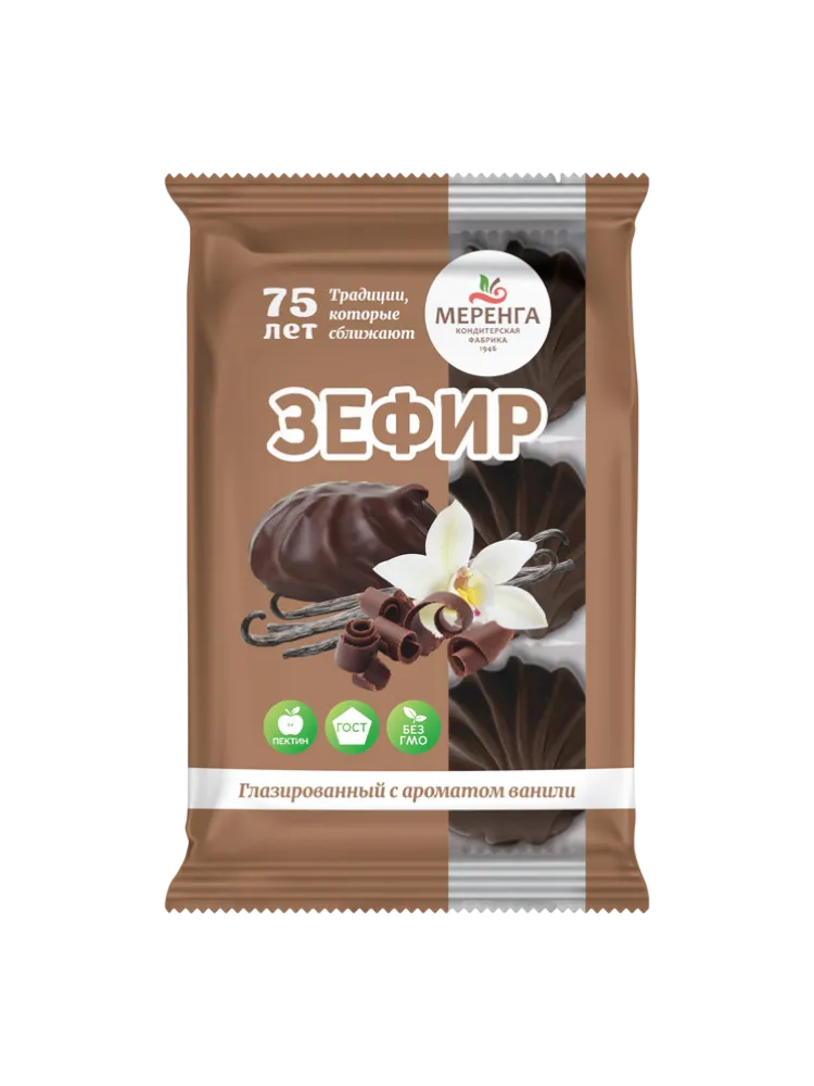 ЗЕФИР МЕРЕНГА 190Г ГЛАЗИРОВАННЫЙ С АРОМАТОМ ВАНИЛИ