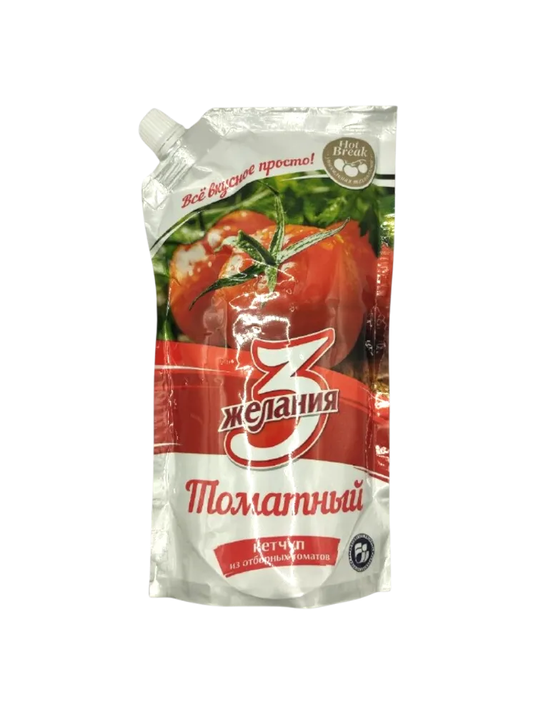КЕТЧУП 3 ЖЕЛАНИЯ 450Г ТОМАТНЫЙ Д/П