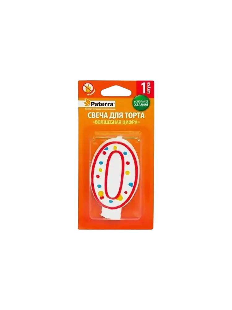 СВЕЧА PATERRA ДЛЯ ТОРТА 0 1ШТ