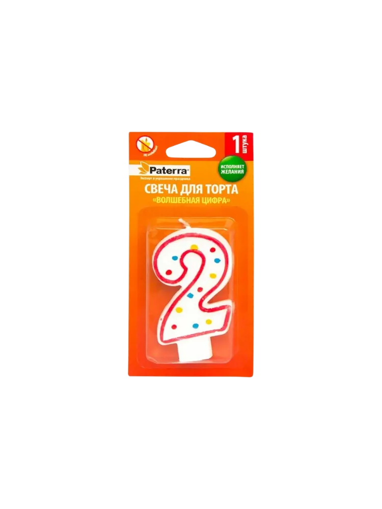 СВЕЧА PATERRA ДЛЯ ТОРТА 2 1ШТ