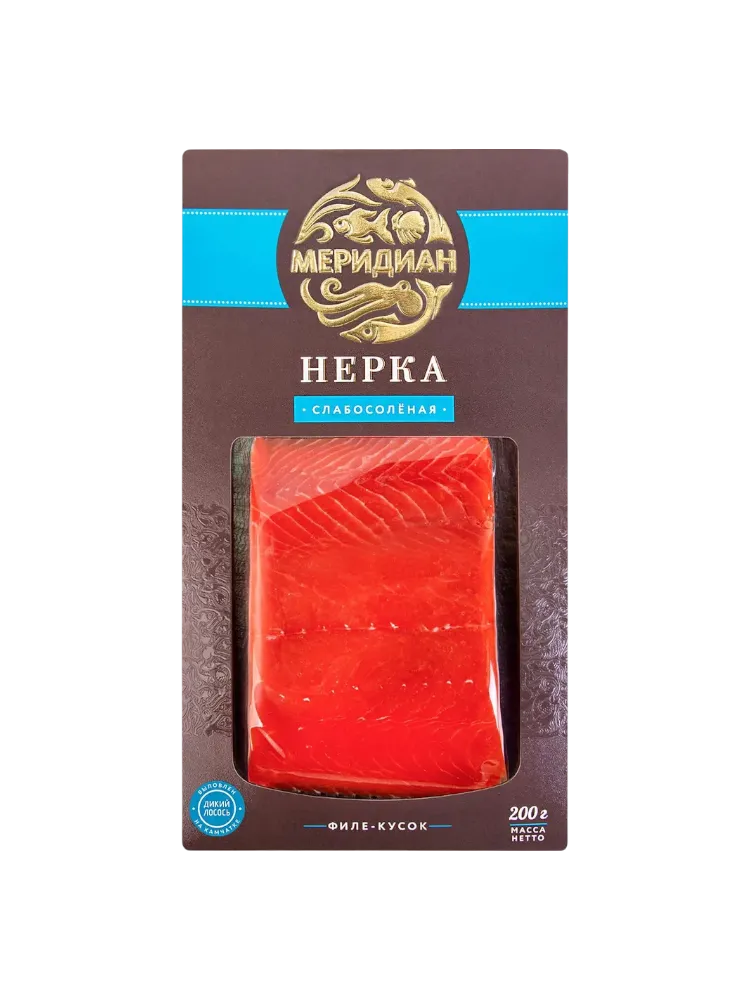 НЕРКА МЕРИДИАН 200Г ФИЛЕ-КУСОК СЛАБОСОЛЕНАЯ
