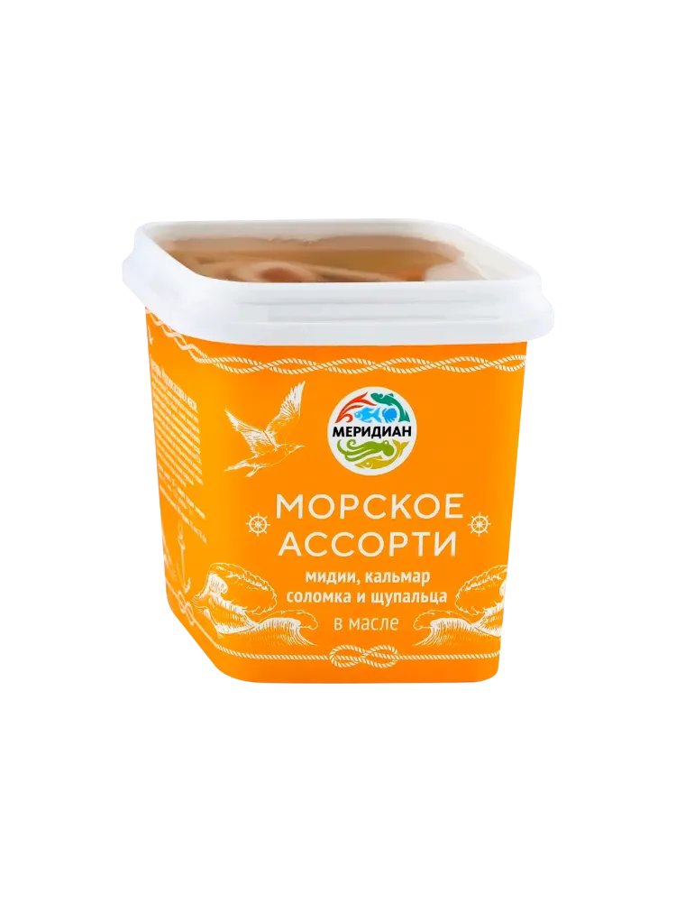 МОРСКОЕ МЕРИДИАН 250Г АССОРТИ В МАСЛЕ