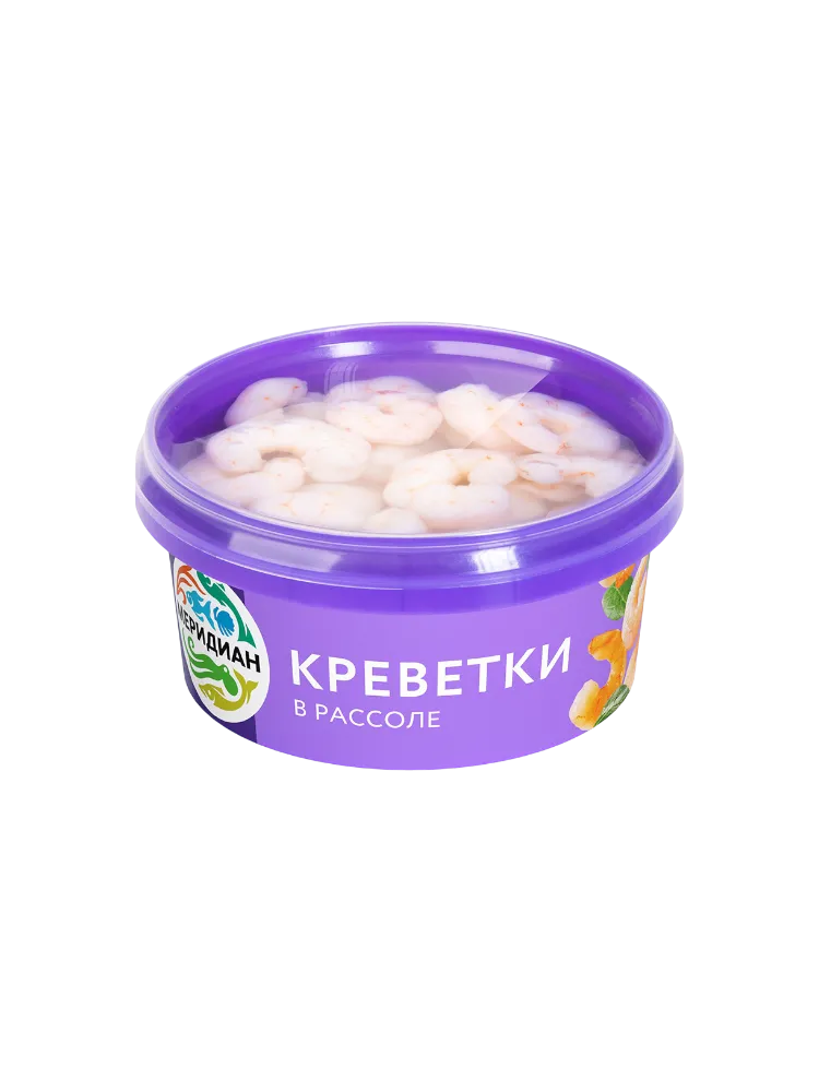 КРЕВЕТКИ МЕРИДИАН 180Г ОЧИЩЕННЫЕ В РАССОЛЕ