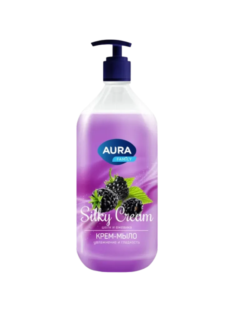 КРЕМ МЫЛО SILKY CREAM 1000МЛ ШЕЛК И ЕЖЕВИКА