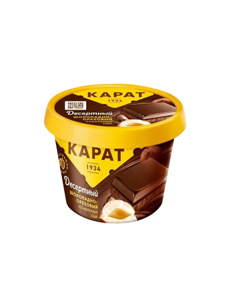 СЫР ПЛАВЛЕНЫЙ КАРАТ230Г 30% ШОКОЛАДНО ОРЕХОВЫЙ