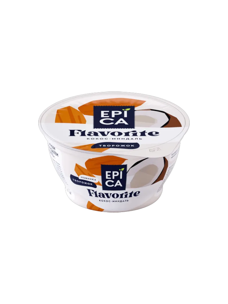 ДЕСЕРТ ЕPICA FLAVORITE ТВОРОЖНЫЙ С КОКОСОМ И МИНДАЛЕМ 2,5% 130Г