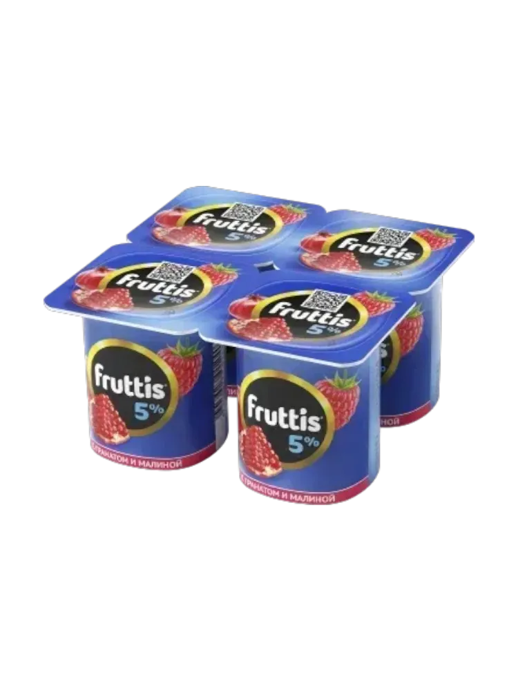 ЙОГУРТ FRUTTIS СЛИВОЧНОЕ ЛАКОМСТВО С ГРАНАТОМ И МАЛИНОЙ 5,0% 115Г - фото 1