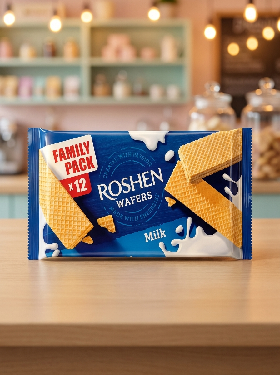 ROSHEN ВАФЛИ WAFERS 216Г МОЛОКО