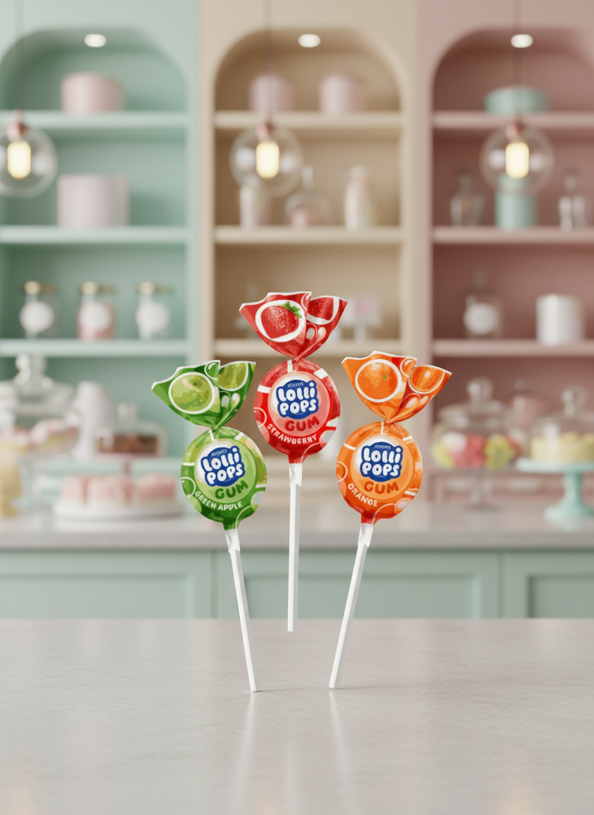 КАРАМЕЛЬ Lollipops GUM Фруктовый микс 0.92кг