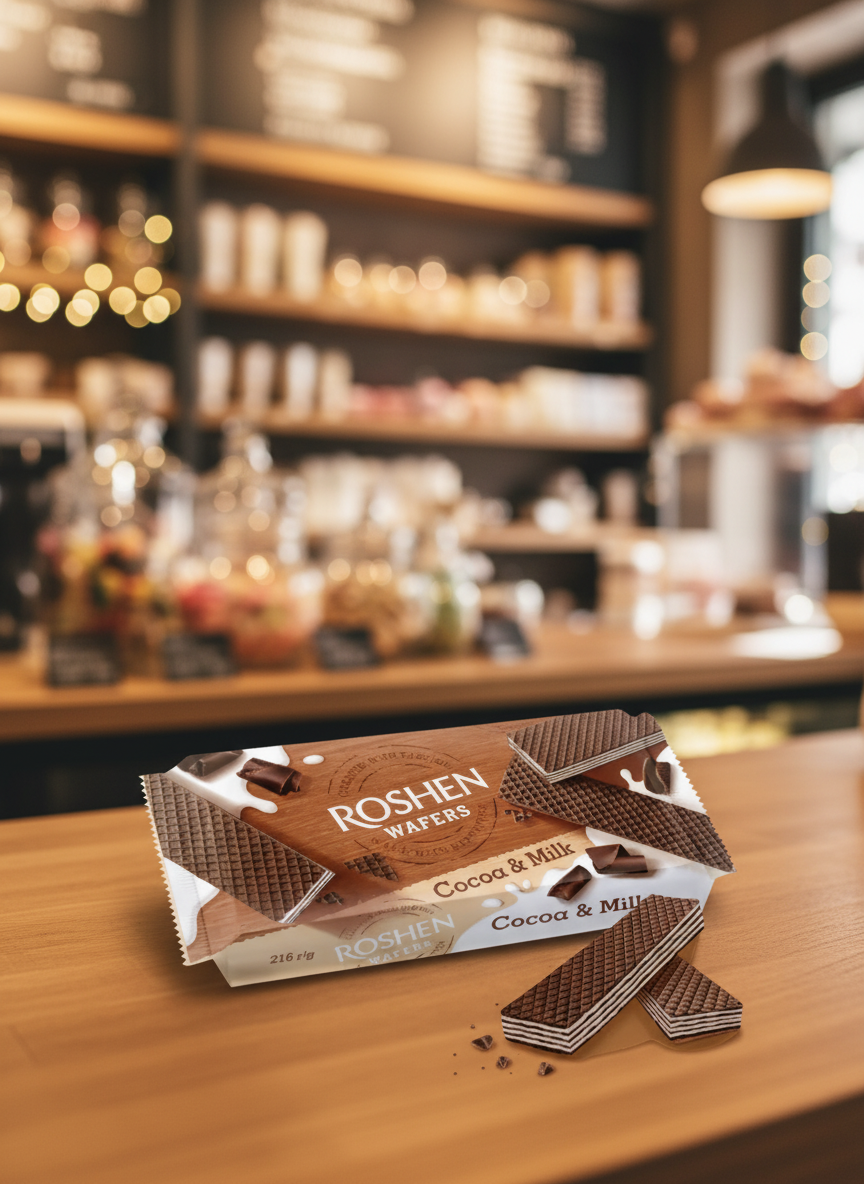 Вафли Roshen Wafers какао-молоко 216г