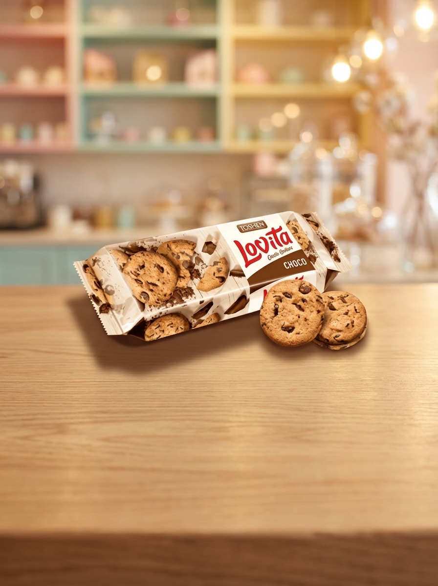 Сдобное печенье Lovita Classic Cookies с кусочками глазури 150г - фото 1