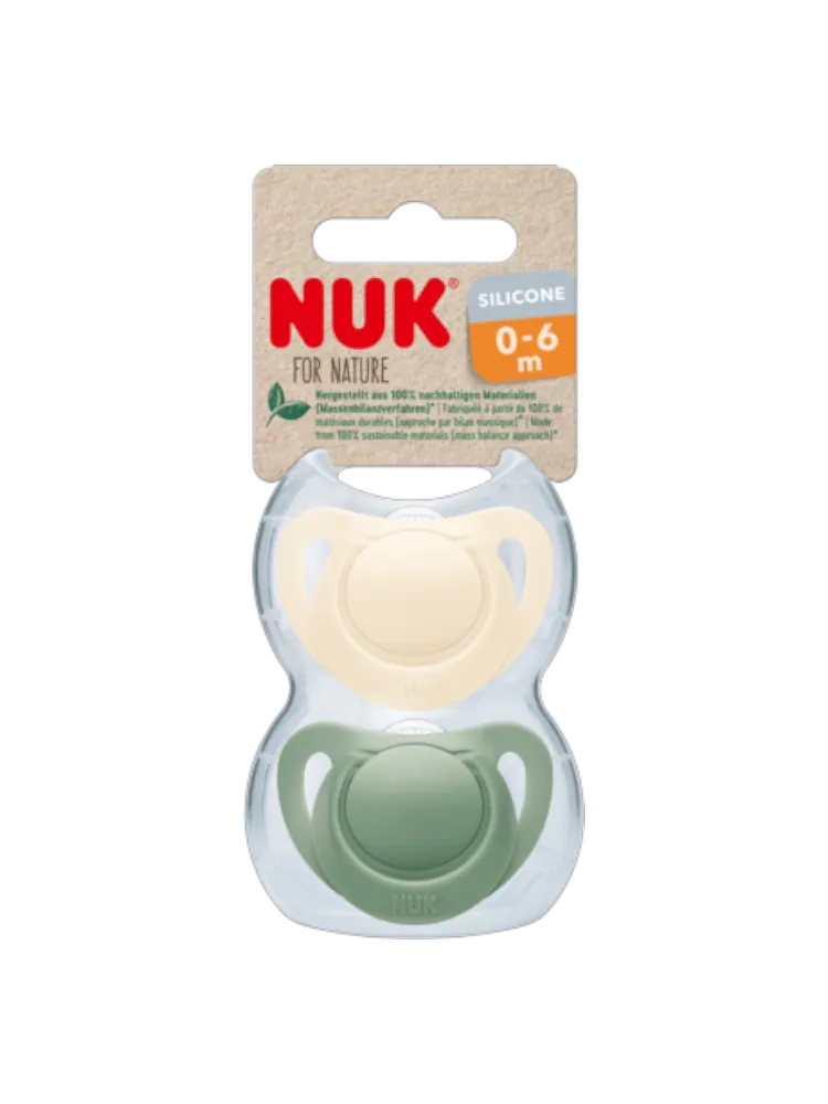 Пустышка NUK for Nature силикон 0-6мес 2шт (705274)