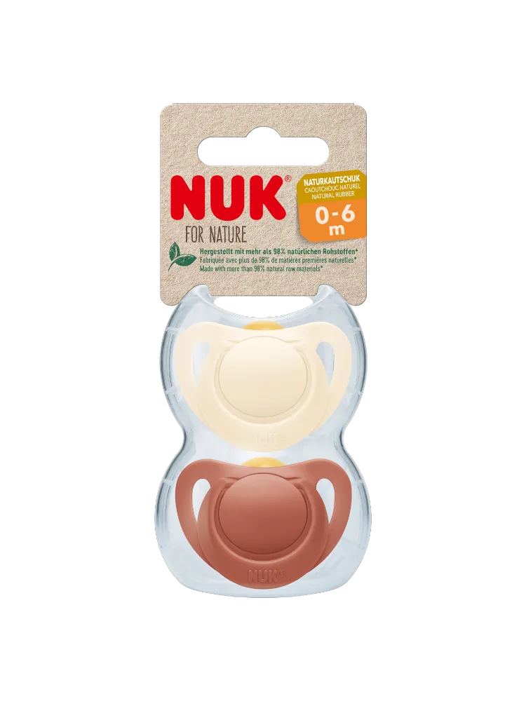 Пустышка NUK for Nature латекс 0-6мес 2шт