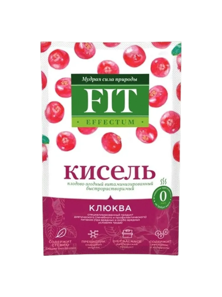 КИСЕЛЬ FIT EFFECTUM КЛЮКВА 30Г(35)