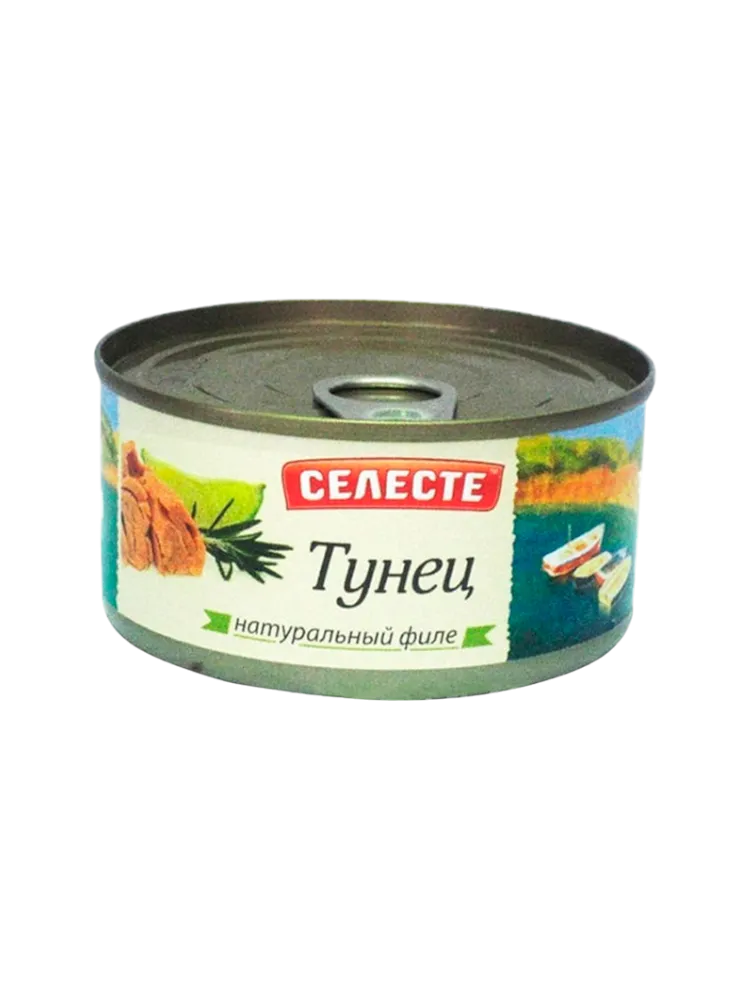 КОНСЕРВЫ ТУНЕЦ CELESTE 140Г YELLOWFIN НАТУРАЛЬНЫЙ