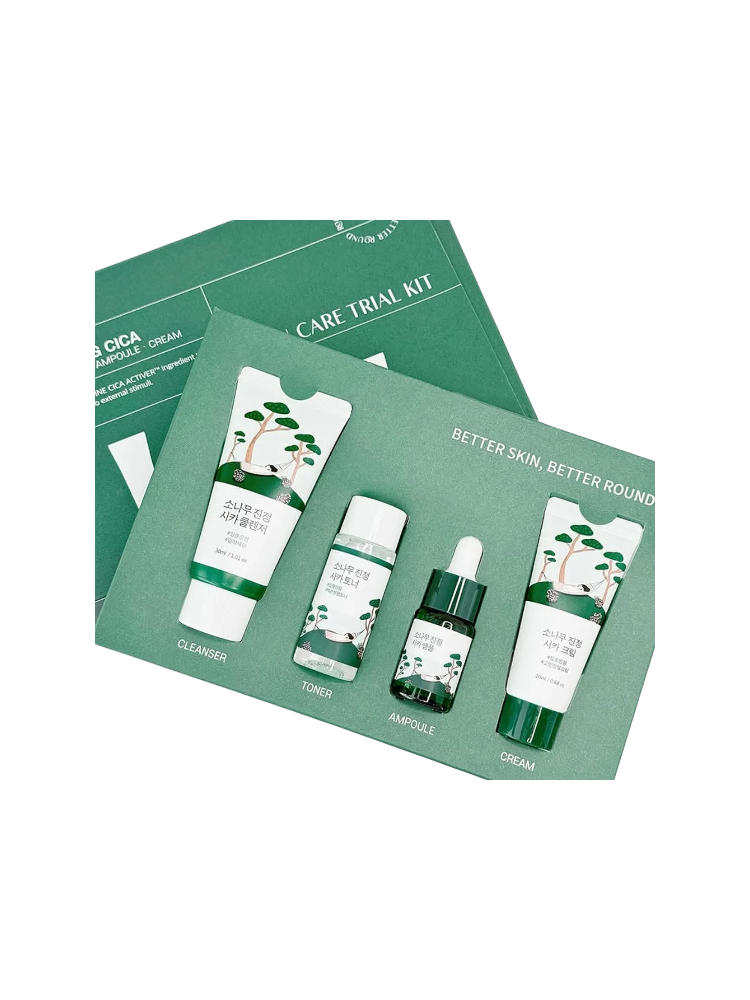 Round Lab Pine Calming Cica Trial Kit набор уходовой косметики 4 в 1