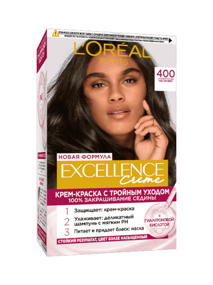 КРАСКА LOREAL EXCELLENCE CREME 4 КАШТАНОВЫЙ 