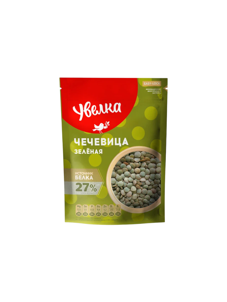 КРУПА УВЕЛКА ЧЕЧЕВИЦА ЗЕЛЕНАЯ 450Г (12)
