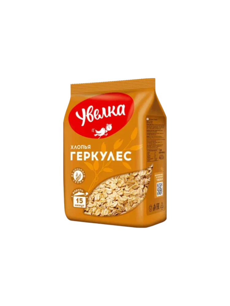 ХЛОПЬЯ УВЕЛКА ОВСЯНЫЕ ГЕРКУЛЕС 400ГМ/У(6)