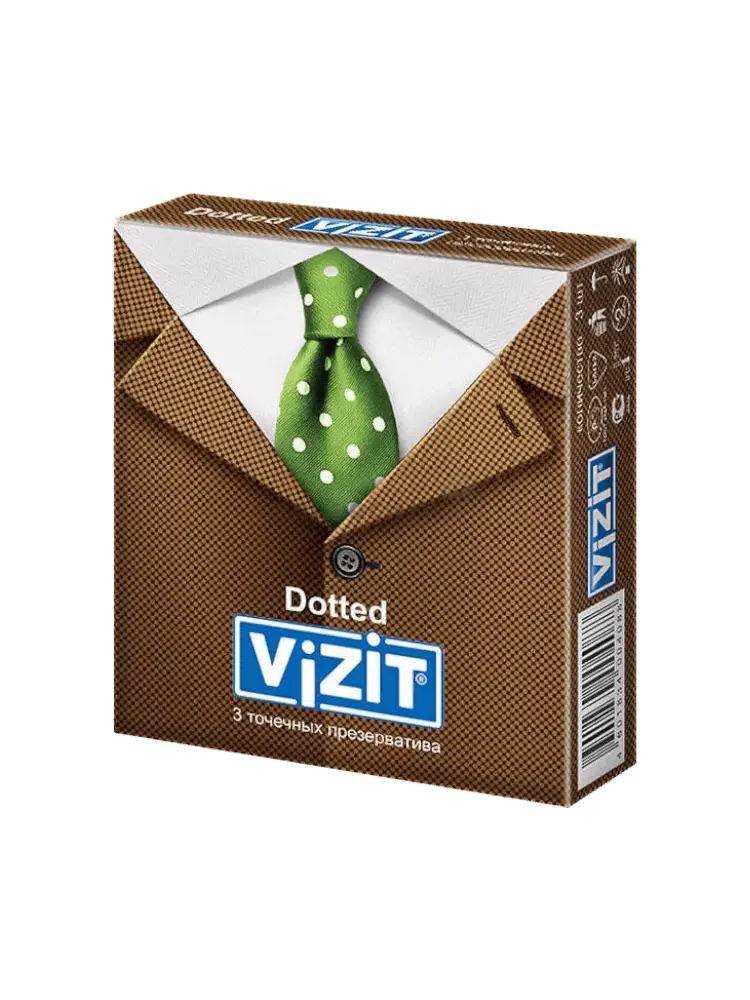 Презервативы VIZIT №3  Dotted Точечные из натурального латекса
