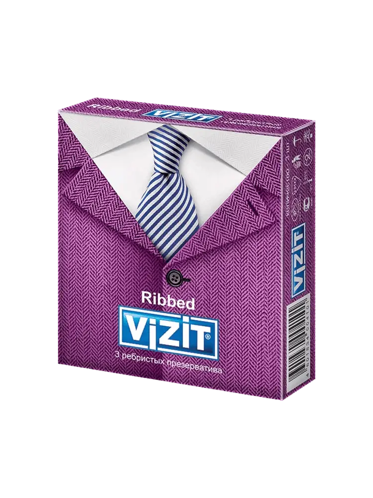 Презервативы VIZIT №3  Ribbed Ребристые из натурального латекса