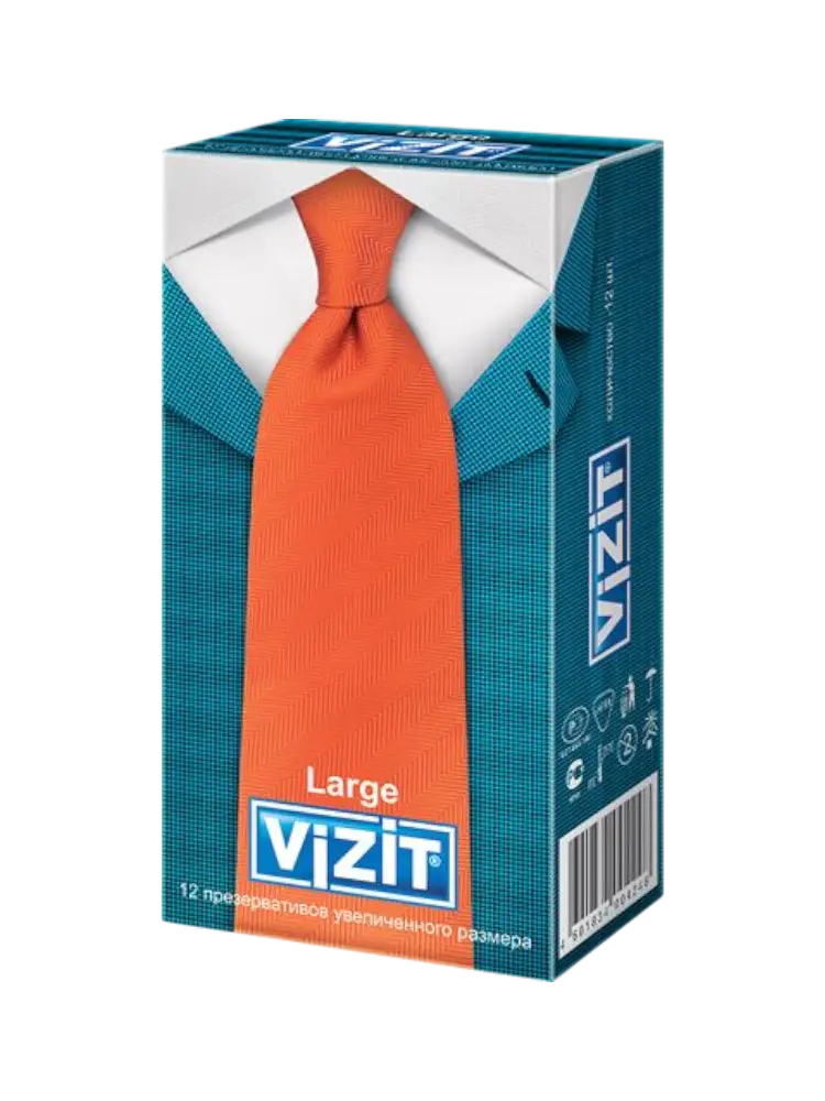 Презервативы VIZIT №12  Large Увеличенного размера из натурального латекса