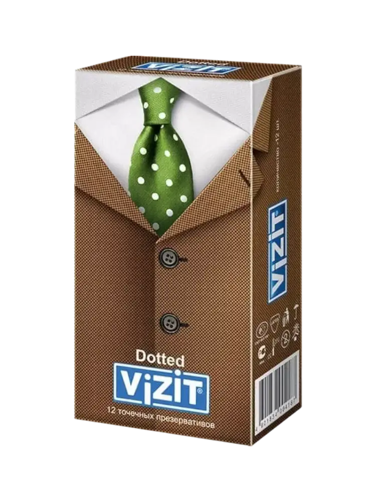 Презервативы VIZIT №12  Dotted Точечные из натурального латекса