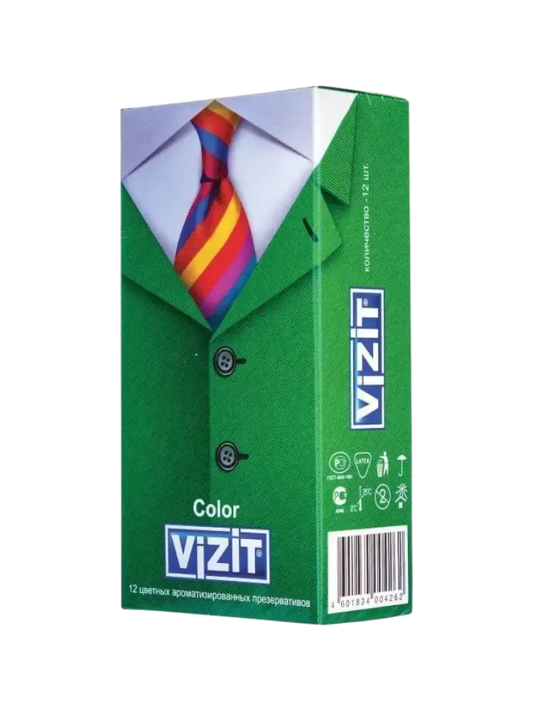 Презервативы VIZIT №12  Color Цветные ароматизированные из натурального латекса