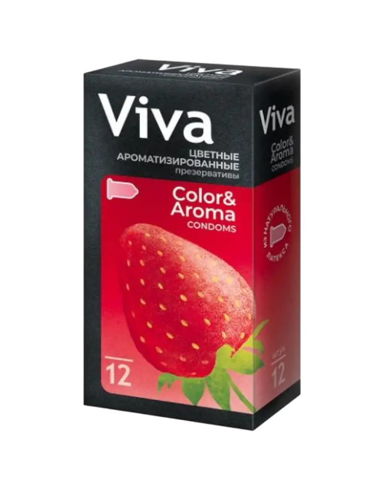 Презервативы  VIVA №12 цветные ароматизированные COLOR&AROMA из натурального латекса Richter