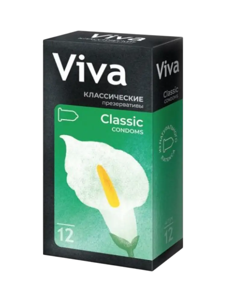Презервативы  VIVA №12 классические CLASSIC из натурального латекса Richter